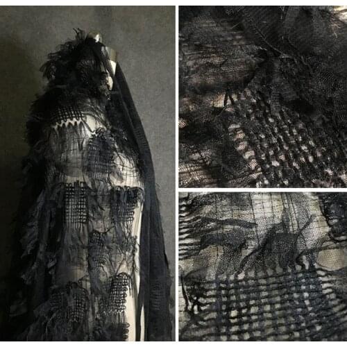 Black creative woven three-dimensional texture mesh designer fabric