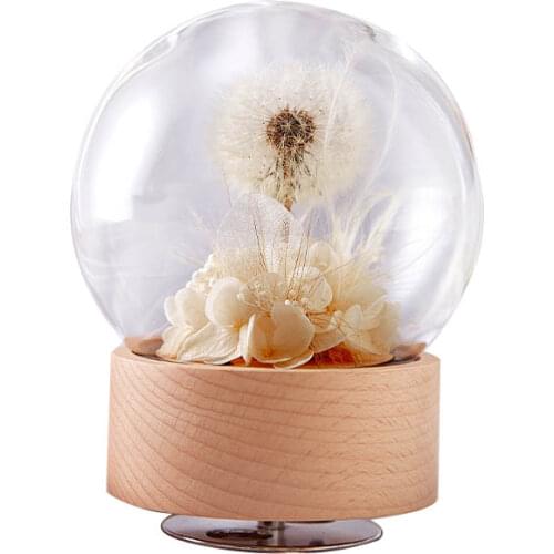 Flower Movement Small Wood Glass Music Box Gift Decorative Boxes Music Accessories Happy Birthday Caja Musical Mom Gift EH50MB