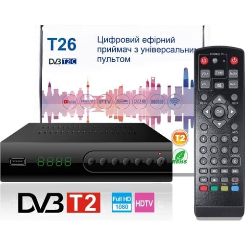DVB T2 USB2.0 HDMI HD 1080P DVBT2 TV Box DVB-T2 Tuner Receiver Satellite Decoder Built-in Russian Manual For Monitor Adapter