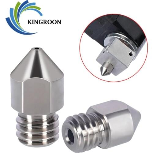 KINGROON 3D Printer Nozzle MK8 Titanium alloy Nozzle Extruder High hardness metal Nozzle M6 Thread 0.4mm for 1.75mm filament