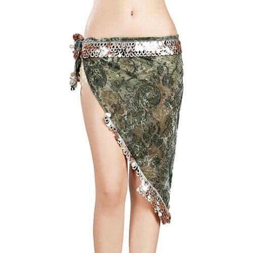 Belly Dancing Costume Hip Scarf Halloween Oriental Performance Gypse Skirt Belt Gold Coins