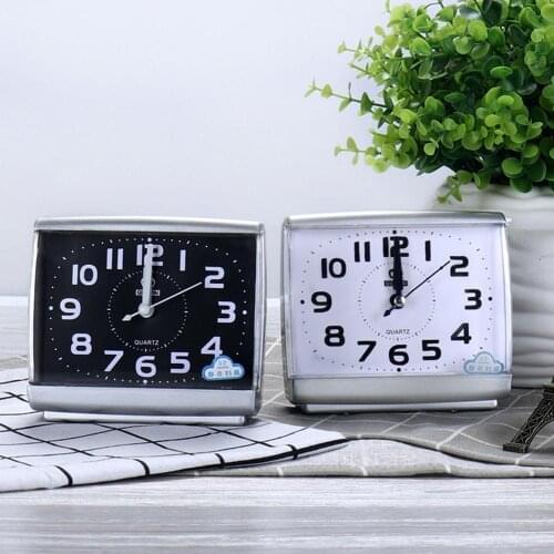 Hot Sale Customerize Square Alarm Clock White Simple Bedroom Wake-Up Alarm Small Scanning Clock Silent Clock R0O5 In Q3W0