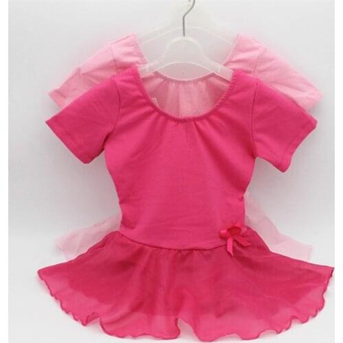 Short Sleeve Summer Children Ballet Dancing Clothing Girl Gymnastics Leotard Practice Jumpsuit Fitness Figure Skating Dress 18