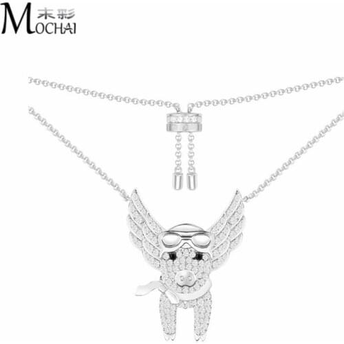Best Selling New Flying Piglet Necklace Adjustable Length Clavicle Chain Sweater Chain Personality Female Models ZK50
