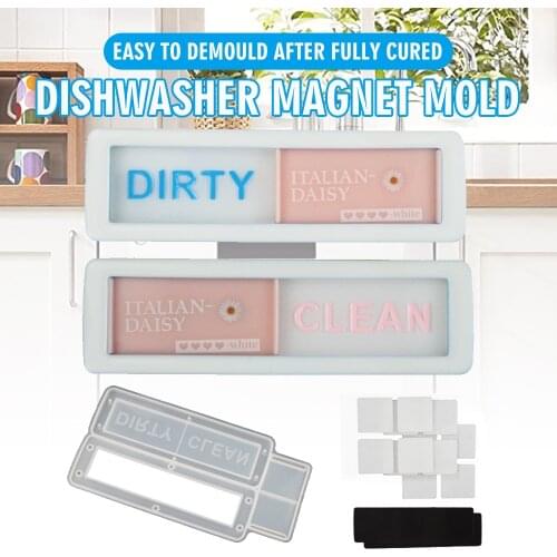 Magnet Silicone Molds Crystal Epoxy Resin Casting Molds Kitchen Homedecor With 2Pcs Magnetic Tapes+ 3Pcs Acrylic Transparent