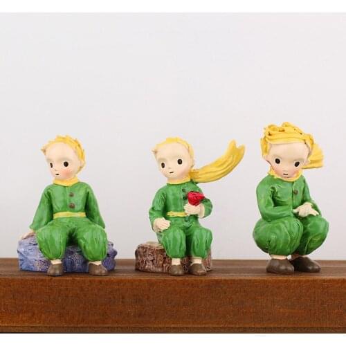 Lovely Prince Resin Creative Crafts Little Male Home Statue Child Model Standing Micro Landscape Flower Pot Cake Decoration