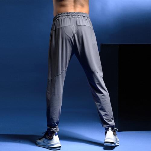 Mens Sports Running Pants Joggers Training Elastic Cylinder Active Pants Gym Workout Jogging Trousers Plus size Elastic Pants