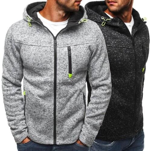 2020 Spring and Autumn New Mens Sweatshirt Casual Jacquard Sweater Cardigan Hooded Fitness Running Training Jacket