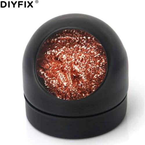 DIYFIX Soldering Solder Iron Tip Cleaner Cleaning Steel Wire Brush with Stand Holder Kit Welding Repair Tools Set