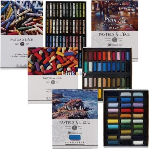 Savoir-Faire Sennelier Soft Pastels Stick Set,20,30,40,80,120 colors,highly pigmented oil pastels work on a variety of surfaces