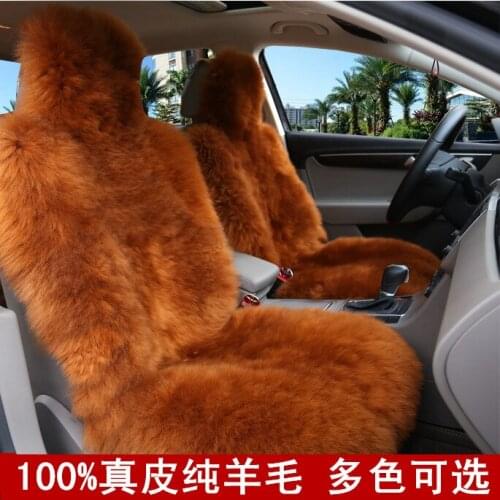5 seats covers / 1 set Full-length wool automobile cushion fur-in-one Australian cushion sleeve in winter