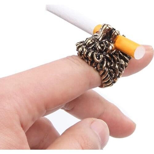 New Smoke ring Lion Design cigarette holder Rack Finger Ring for 8mm Cigarette Mens Gadget Smoking Accessories