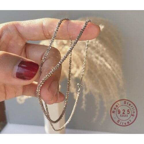 925 Sterling Silver 2021 French Exquisite Simple Necklace For Women Fashion Noble Elegant Romantic Party Jewelry