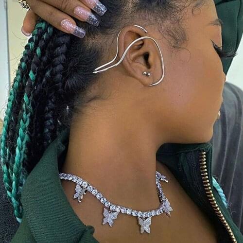 2020 New Rhinestone Butterfly Pendant Choker Charm Necklace for Women Statment Jewelry Bling Crystal Tennis Chain Necklace