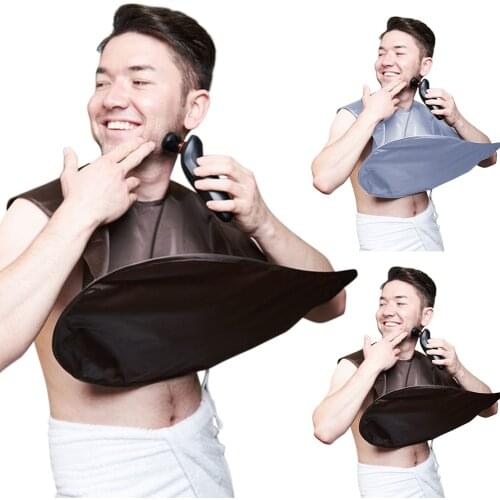 Portable Foldable Beard Shaving Cloth Waterproof Barber Wrap Haircut Cloak Hair Cutting Cape Home DIY Men Beard Shaving Wrap