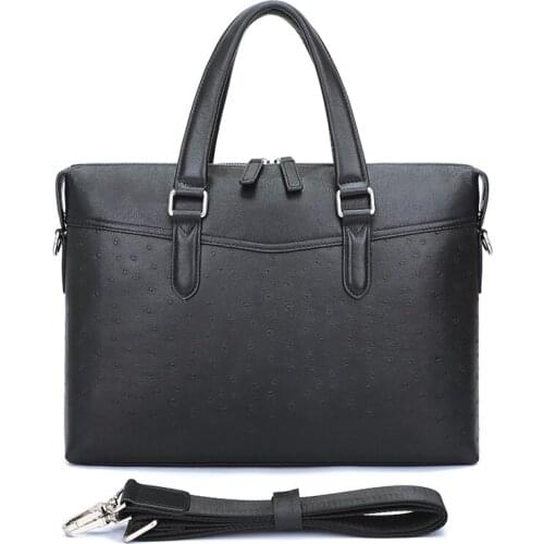 100% Genuine Leather Briefcase Men Bag Business Handbag Male Laptop Shoulder Bags Tote Natural Skin Men Briefcase 7425A