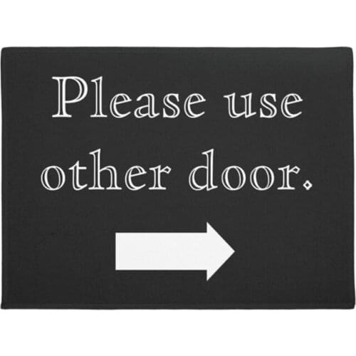 Please Use Front Door Right Arrow Doormat Chic Sign Rustic Vintage Chalkboard Style Retro Kitchen Bar Pub Coffee Shop Wall Decor