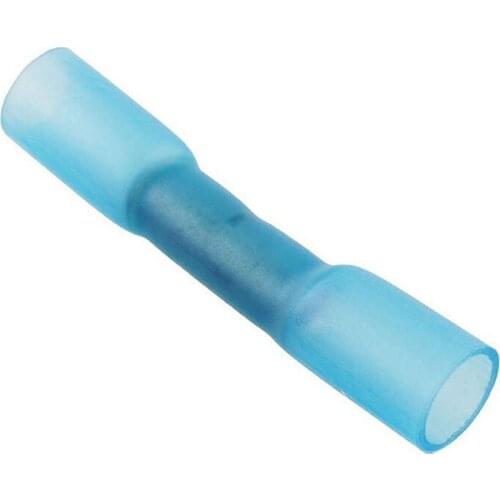 Promotion! 50x Blue Heat Shrink Butt Wire Electrical Crimp Terminal Connector 14-16 AWG Gauge