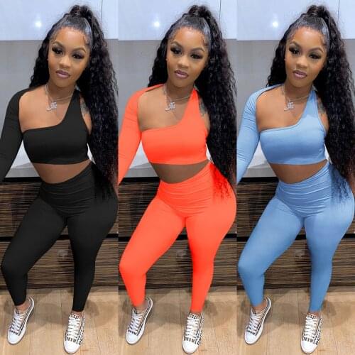 Sexy Two Piece Set Hollow Out Long Sleeve Crop Top Fitness Pants Women Tracksuit Outfits Fall Summer Workout Biker Matching Suit