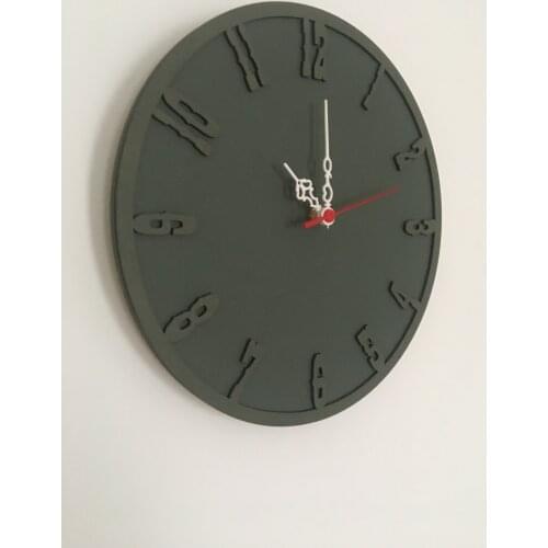 North Designed Mildew Green Decorative Wall Clock 30 Cm