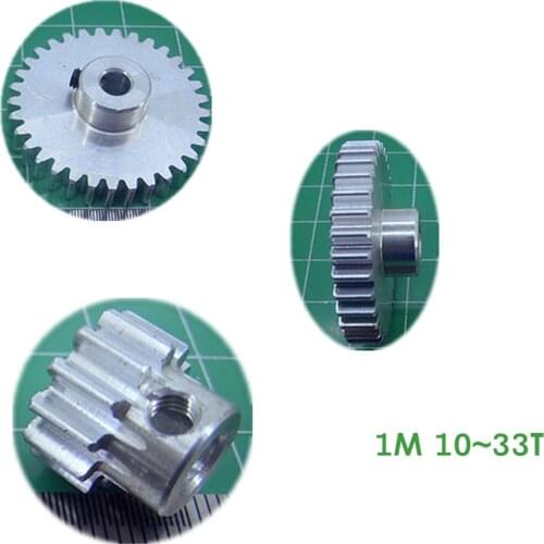 2PCS 1M 10T Aluminum Step Gear 11~33T 30T 20T 075 Motor Main Gear DIY Off-road vehicle Climbing vehicle