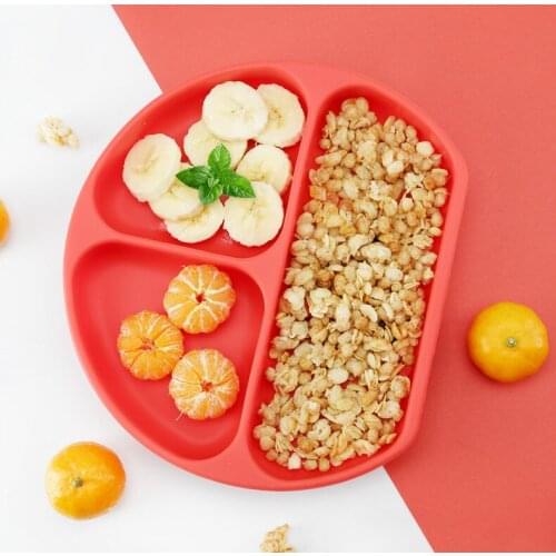 Baby Silicone Dining Plate Toddle Tableware Food Storage Fruit Dishes Children Feeding Dinner Plates Bowls Anti-fall 660ml