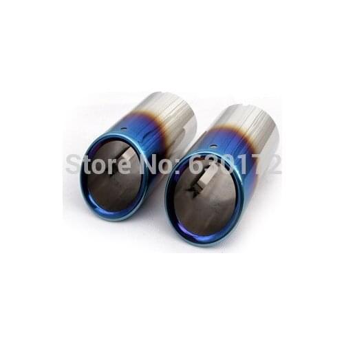 Blue Framed Muffler Tips ((Bolt-on Style) For VW Volkswagen Golf MK6