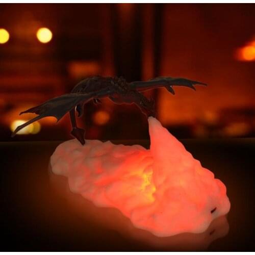 LED Night Light 3D Volcano Flying Dragon Flame Light Creative Light Children Gift Room Decor Lamp For Room Decoraton Lamp