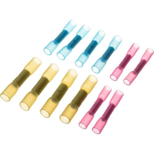 100pcs Heat Shrink Connectors Insulated Terminal Butt Electrical Cable Wire Connector Waterproof Crimp Terminal 10-22 AWG Kit