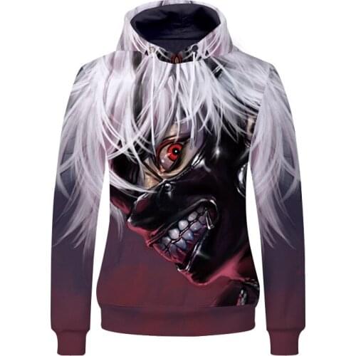 3D Print Hoodies Tokyo Ghoul Cartoon Sweatshirt Men Women Harajuku Sweatshirts Anime Hoodie Pullovers Outwear Cosplay Costume