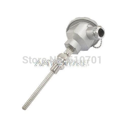 WZP-338 -200-450C PT100 100mmx8mm Sensing Rod Waterproof Temperature Transmitter Sensor M16*1.5mm