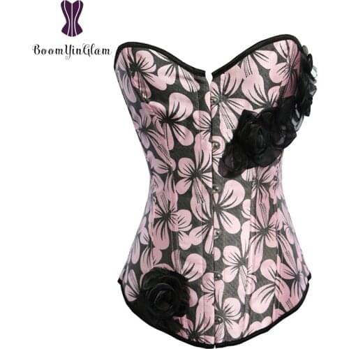 Pink/Orange/Blue Color Waist Trainer Slimming Waist Shapewear Bodysuit Appliqued Corset Women Bustier Size S-XXL 825