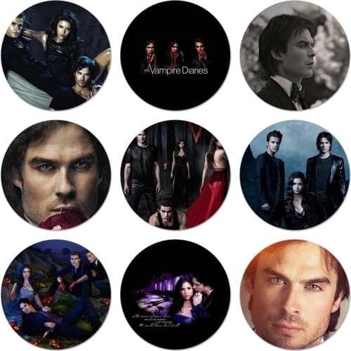 The Vampire Diaries Damon Icons Pins Badge Decoration Brooches Metal Badges For Backpack Decoration