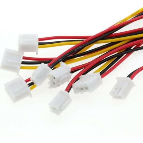 10set 3-Pin 100mm Mini Micro JST XH2.54mm Socket Connector Plug With Wire Cable