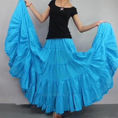11color Flamenco Dress Women Gypsy Spanish Bullfight Flamengo Swing Vestidos High Waist Dancing Stage Performance Elegant Cotton