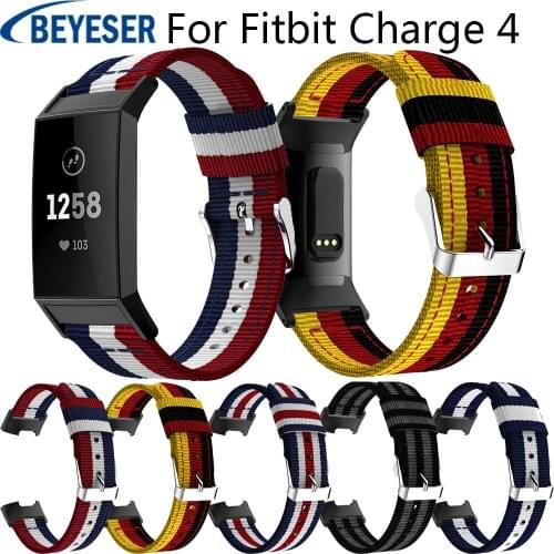 18mm Nylon Fashion Smart Watch Band Replacement For Fitbit Charge 4 Wristband Bracelet For Fitbit Charge 3 bracelet Adjustable