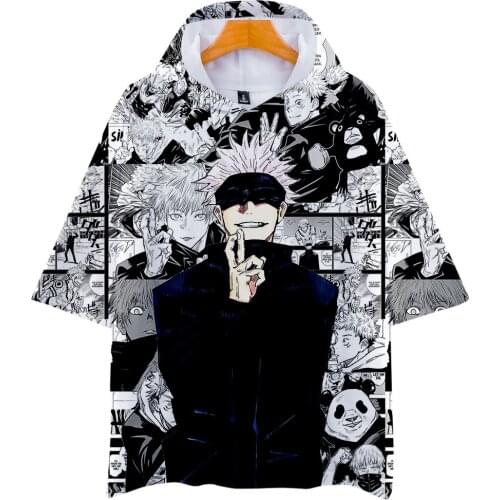2021 Trendy 3D Hoodies Tshirt Anime Jujutsu Kaisen men/women Fashion Summer Hoodies Short sleeve boy/girls Cool Streetwear Tops