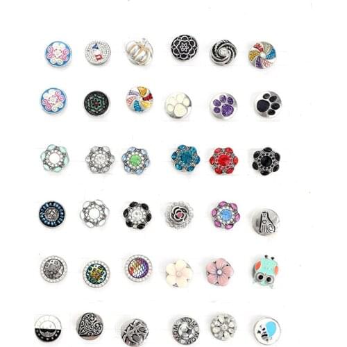 4pcs/lot Newest Snap Jewelry Bracelets Colorful Crystal Rhinestone Flower 18mm Metal Snap Buttons Fit DIY Snap Button Bracelet
