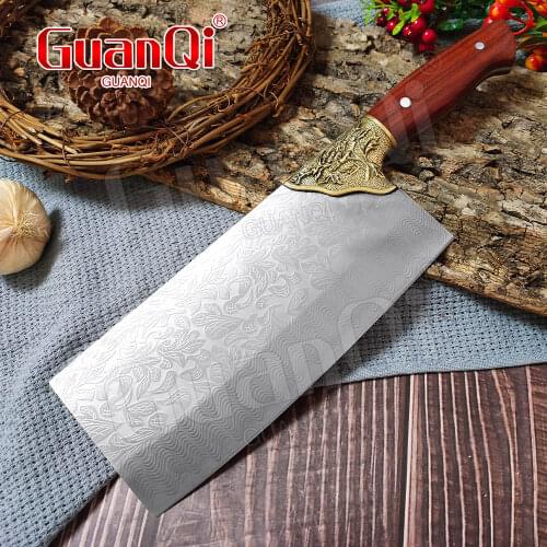 8 In Forged Handmade Meat Cleaver Kitchen Chef Knife Wood Handle Slicing Knife Vegetable Cutter Bone Chopping Knife Cooking Tool