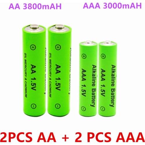AA + AAA Rechargeable AA 1.5V 3800mAh/1.5V AAA 3000mah Alkaline Battery Various Electronic Products Replace Battery Ni-MhBattery
