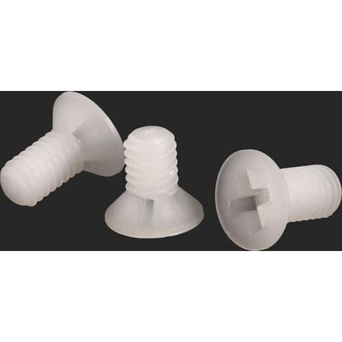 White Countersunk Head Cross Insulated Nylon Screw KM GB819 Philips Flat Head Nylon Bolts Plastic Micro Screws M2.5 M2 M4 20PCS
