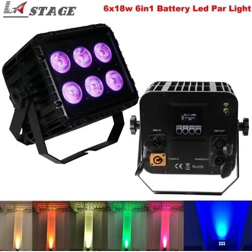 6X18W Wireless Dj Bar Stage Battery Uplights Led Par Lights For Sale