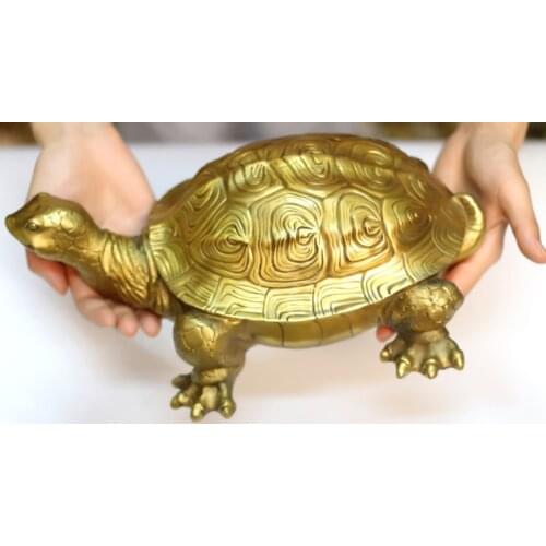Large # office home town House Protection # Money Drawing divine godly Turtle FENG SHUI Brass statue # efficacious Talisman