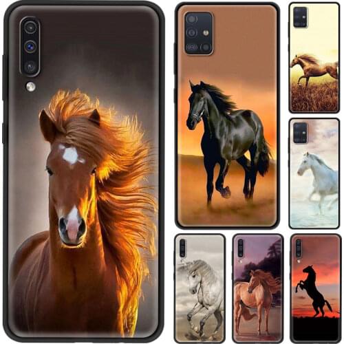 Case For Samsung A91 A72 A71 A52 A51 A42 A41 A32 A31 A21 EU A21s A12 A11 A02s A02 A01 Cover Fundas Shell Running Horse Animal
