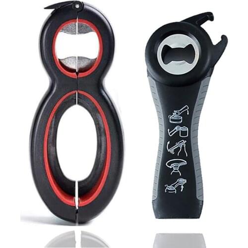 Black Multi-can Opener 6-in-1 Multi-function Bottle Opener 5-in-1 bottle Opener kitchen gadgets
