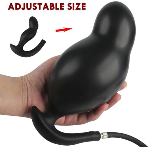 Go Out Double layer Inflated Anal Plug Dildo Super Big Pump Butt Plug Anal Dilator Prostate Massage Extender Dilatador Sex Toy