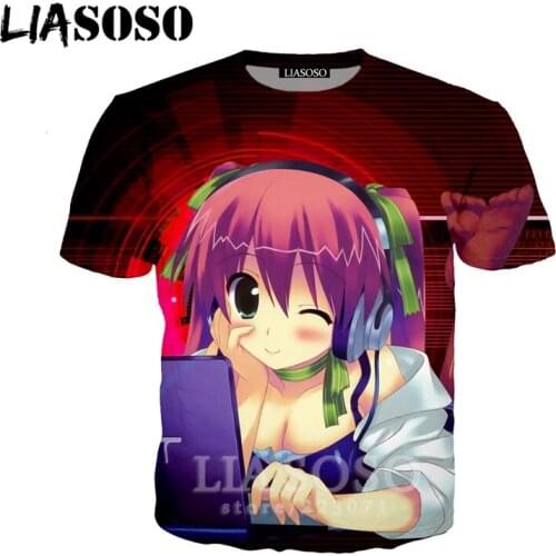 Earphone Girl 3d Print T Shirts Fashion Summer Men Harajuku Funny Unisex Streetwear Hip Hop Pullover Quality Tracksuit