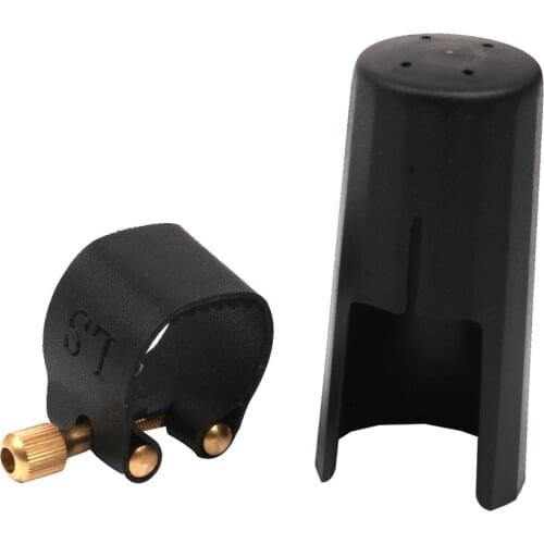 Leather Ligature Fastener with Plastic Cap for ALTO SAX Saxphone Mouthpiece Black Parts & Accessories Saxophone Mouthpiece