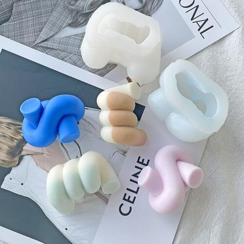 Creative Wool Knot Candle Mold DIY Aromatherapy Plaster Molds Candle Making Mould Chocolate Cake Baking Decoration Silicone mold