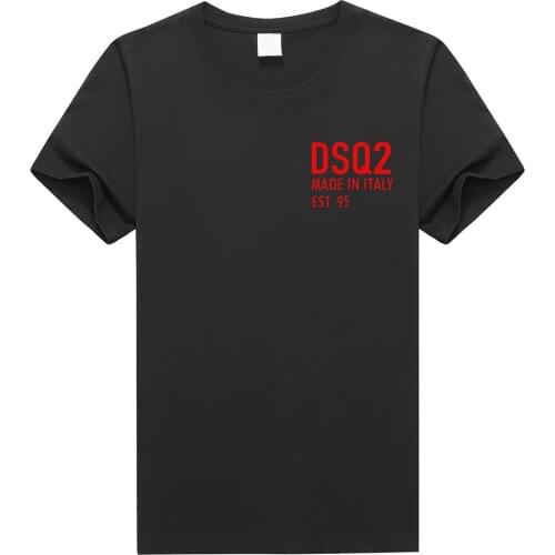 Dsq2 summer style 100% cotton EST 95 logo Mens Womens T-shirt casual O-Neck T-shirt short sleeve tees letter T-shirt for men